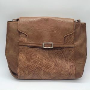 Espe faux leather shoulder bag with fun interior print